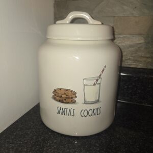 Rae Dunn Cream Santa's Cookies Canister